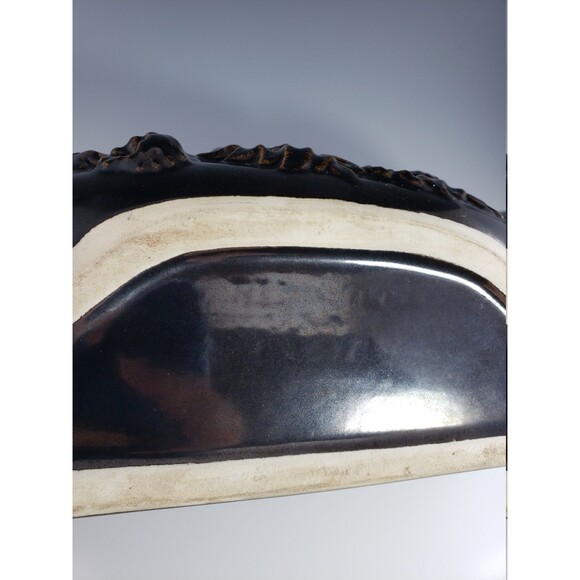 Large 14" Red Wing Pottery Sunflower Planter Brown w Yellow Interior #2018 VTG - Picture 10 of 10